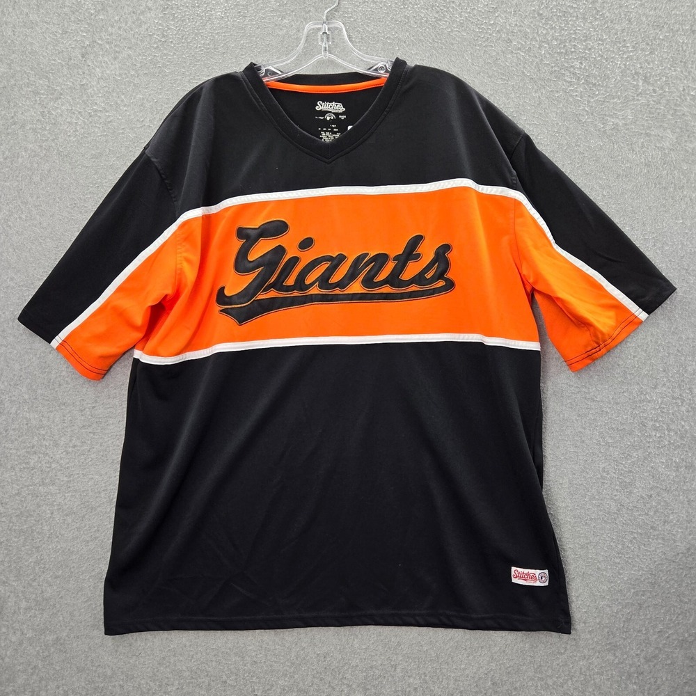 San Francisco Giants Men Shirt XL Orange Colorblock Logo Stitches Short Sleeve